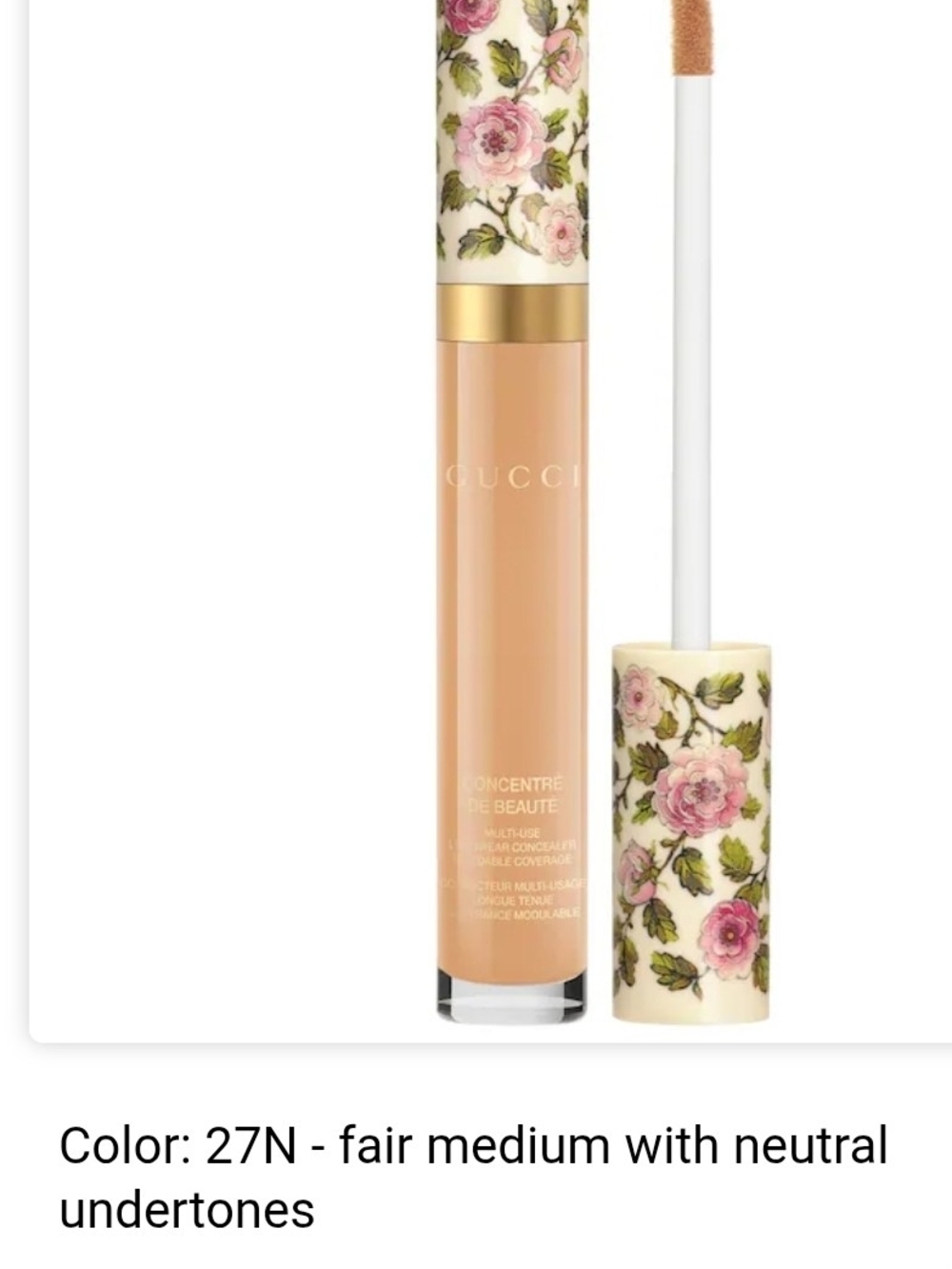 Gucci Floral Cap Liquid Concealer – 27N Warm Beige
